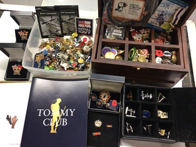 Lot 1049 - Collection of various pins, mostly war memorial related, cufflinks etc