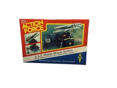 Lot 92 - Palitoy Action Man Action Force Z Force Rapid Fire Motor Cycle & Quarrel, plus S.A.S Mobile Missile System, all boxed with original internal packaging (x3) (4 total)
