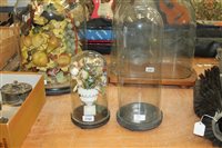 Lot 3788 - Victorian glass dome with an alabaster urn...