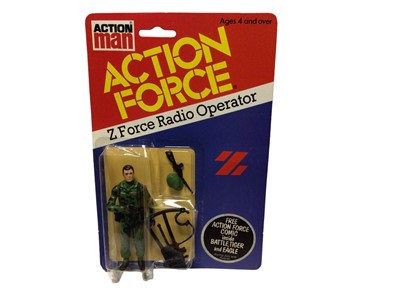 Lot 74 - Palitoy Action Man Action Man Z Force Radio Operator, Sapper & Infantryman, all on card with blister packs (3)