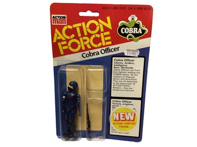Lot 78 - Palitoy Action Man Action Force Cobra Officer & Cobra, both on card with blister pack (2)