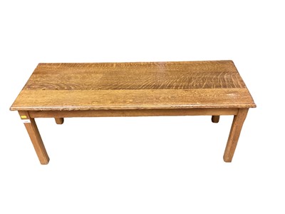 Lot 1247 - Oak retangular coffee table on chamfered legs 114cm