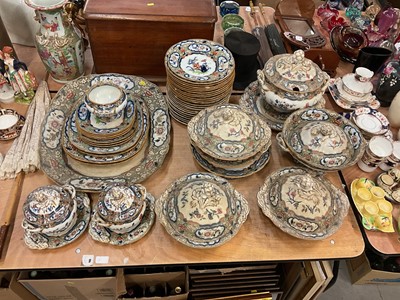 Lot 474 - 19th century Ironstone china Imari pallete dinner service by Minton Hollins