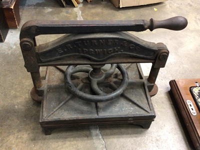 Lot 182 - Victorian cast iron book press by E.R.Turner & Co. Ipswich