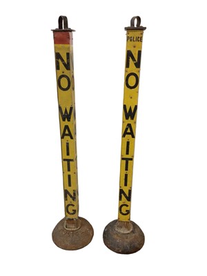 Lot 116 - Two vintage police 'No Waiting' bollards