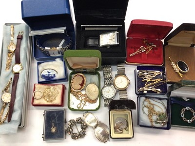 Lot 1066 - Group of costume jewellery, wristwatches and bijouterie