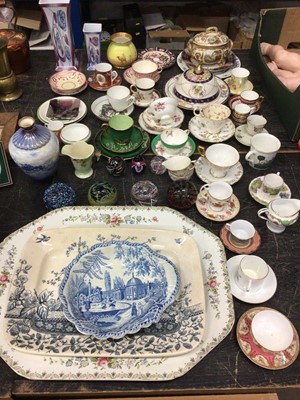 Lot 159 - Group of 19th century and later cups and saucers and ceramics
