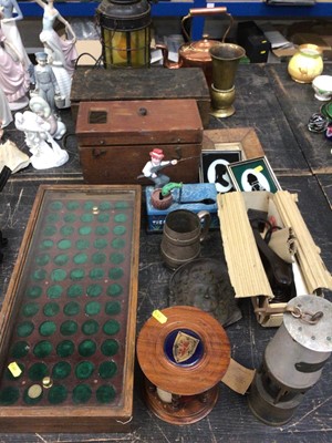Lot 158 - Miscellaneous group of items to include a novelty cast iron money box, metalwares etc