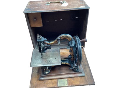 Lot 2402 - A rare Maxfield  'Agenoria' Works, Birmingham, sewing machine, engraved 'By Appointment to HRH Prince of Wales', circa 1870s. In original wooden case.