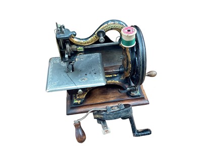 Lot 2401 - A rare Maxfield  'Agenoria' Works, Birmingham, sewing machine, engraved 'By Appointment to HRH Prince of Wales', circa 1870s. In original wooden case.