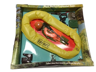 Lot 291 - Palitoy Royal Marines Exploration Team, with life raft & accessories, plus box frame vacuum packed accessories (1)