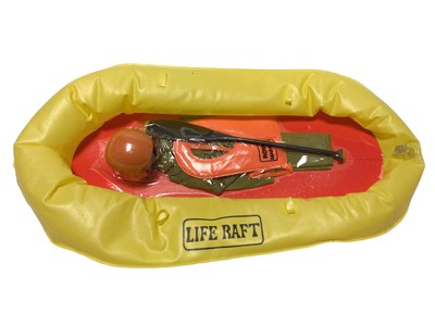 Lot 291 - Palitoy Royal Marines Exploration Team, with life raft & accessories, plus box frame vacuum packed accessories (1)