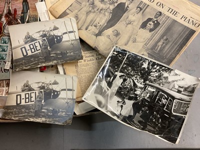 Lot 410 - Interesting collection of early photographs of flights, ephemera and other items