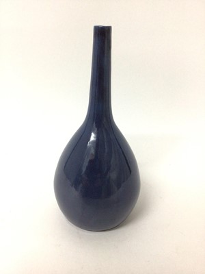 Lot 139 - Mortlake blue bottle vase, signed and dated 1912 to base