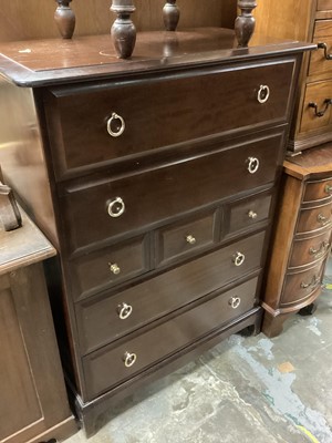 Lot 1260 - Stag chest of seven drawers