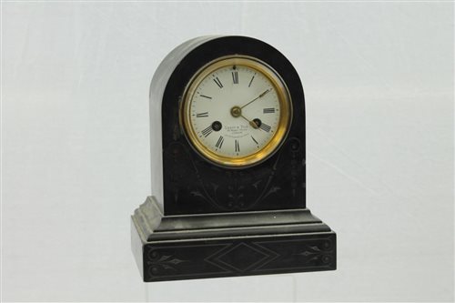 Lot 3806 - Leroy & Fils Paine & London black slate mantel...