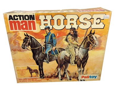 Lot 64 - Palitoy Action Man Cavalary Charger with saddle & bridle, plus paperwork, boxed with original internal packaging No.34452 (1)