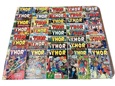 Lot 43 - Marvel Comics The Mighty Thor, 1970's (English and American price variants). To include #191 - 1st apperance of Durok the Demolisher, #193 - Classic Thor and Silver Surfer battle and #200 - Ragnaro...