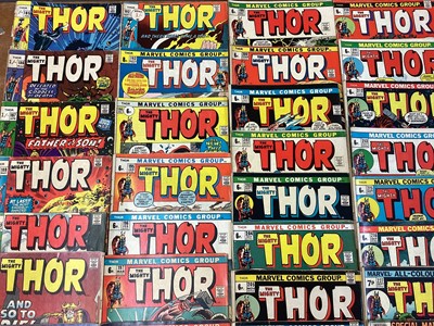 Lot 43 - Marvel Comics The Mighty Thor, 1970's (English and American price variants). To include #191 - 1st apperance of Durok the Demolisher, #193 - Classic Thor and Silver Surfer battle and #200 - Ragnaro...