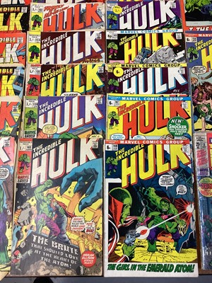 Lot 45 - Marvel Comics The Incredible Hulk, Mostly 1970's (English and American price variants). To include #115 - cover art by Herb Trimpe, #116 - classic Hulk and Sub-Mariner battle, #122 - Hulk battles F...
