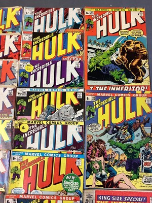 Lot 45 - Marvel Comics The Incredible Hulk, Mostly 1970's (English and American price variants). To include #115 - cover art by Herb Trimpe, #116 - classic Hulk and Sub-Mariner battle, #122 - Hulk battles F...