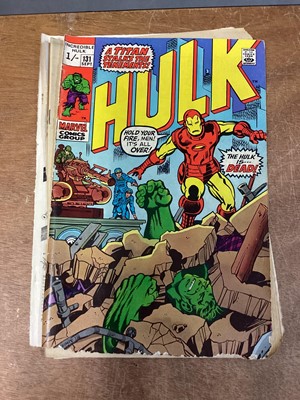Lot 45 - Marvel Comics The Incredible Hulk, Mostly 1970's (English and American price variants). To include #115 - cover art by Herb Trimpe, #116 - classic Hulk and Sub-Mariner battle, #122 - Hulk battles F...