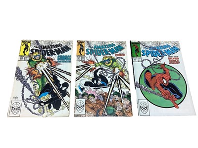 Lot 22 - Marvel Comics The Amazing Spider-Man #298 #299 #301 (1988) Includes Todd McFarlane's first issue as cover and interior artist of the title. First appearance of Eddie Brock, who later becomes Venom....