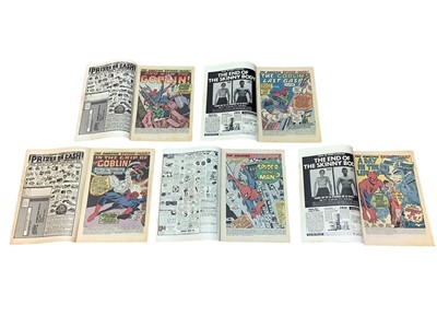 Lot 27 - Marvel Comics The Amazing Spider-Man, 1971 (English price variants). To include #96, #97 and #98 - full run containing a drug use sub plot, therefore published without approval from the Comics Code...