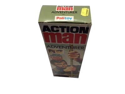 Lot 6 - Palitoy Action Man Adventurer with flock hair & beard and eagle eyes, plus gripping hands, boxed No.34072 (1)