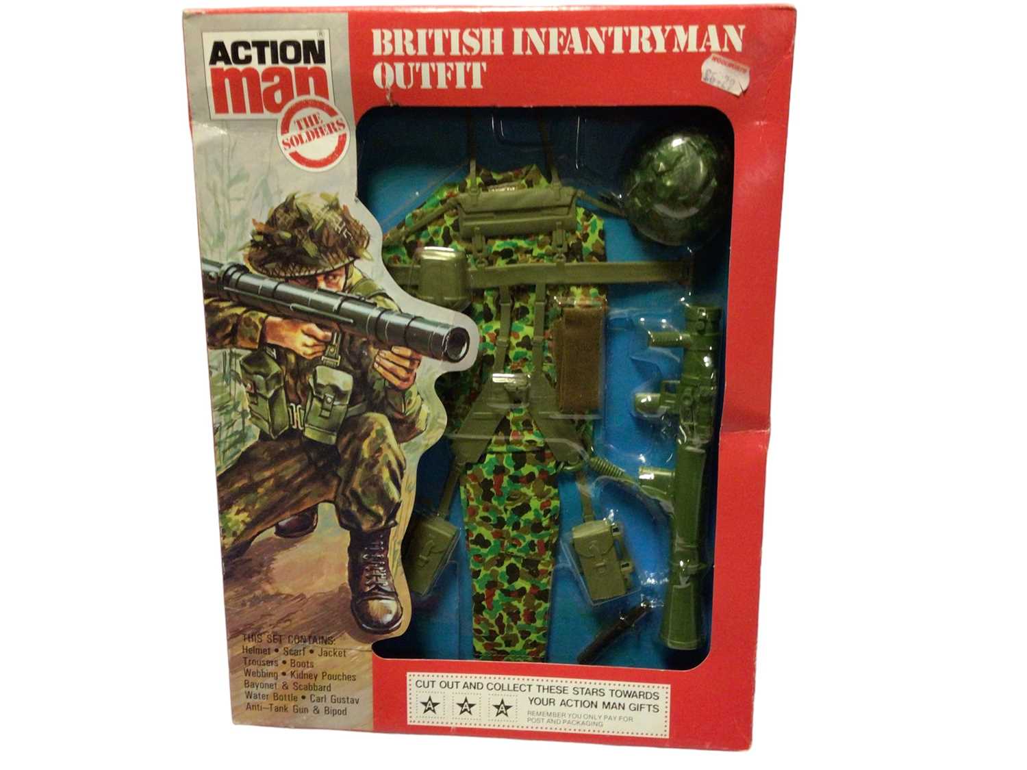 Lot 23 - Palitoy Action Man (1980's) Luftwaffe Pilot & British Infantryman Outfit, boxed (2)