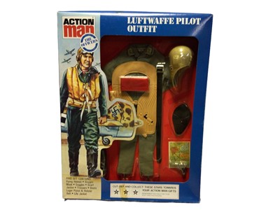 Lot 23 - Palitoy Action Man (1980's) Luftwaffe Pilot & British Infantryman Outfit, boxed (2)