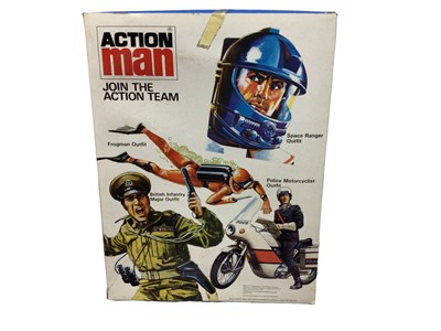 Lot 23 - Palitoy Action Man (1980's) Luftwaffe Pilot & British Infantryman Outfit, boxed (2)