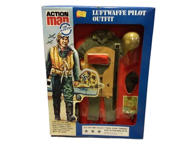 Lot 24 - Palitoy Action Man (1980's) Luftwaffe Pilot & British Infantryman Outfit, boxed (2)