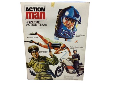 Lot 24 - Palitoy Action Man (1980's) Luftwaffe Pilot & British Infantryman Outfit, boxed (2)