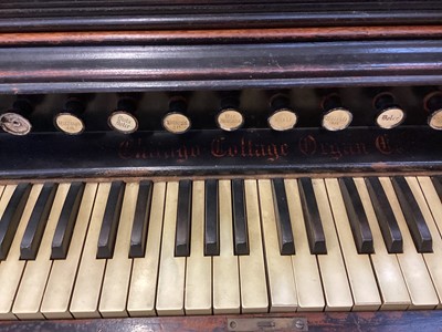 Lot 1329 - American Chicargo Cottage organ and pianola rolls