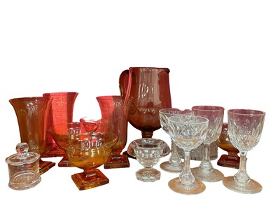 Lot 111 - Small group of coloured and cut glass
