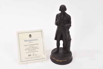 Lot 149 - Wedgwood black basalt limited edition figure of Wedgwood, with certificate