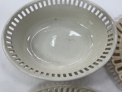Lot 68 - Wedgwood creamware oval basket and stand and other creamware