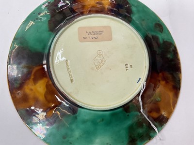 Lot 76 - Wedgwood majolica plate and a green glazed plate