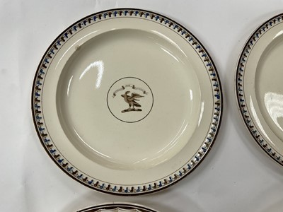 Lot 79 - Pair of Wedgwood Queensware crested plates and another pair of plates