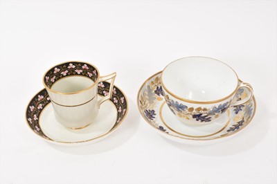 Lot 159 - Wedgwood bone china breakfast cup and saucer, circa 1814-22, and a Wedgwood pearlware French Shape coffee cup and saucer, with black ground borders