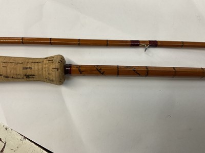 Lot 133 - A Hardy split cane trout fly rod "The JJH Triumph Palakona" in two sections 8' 9"