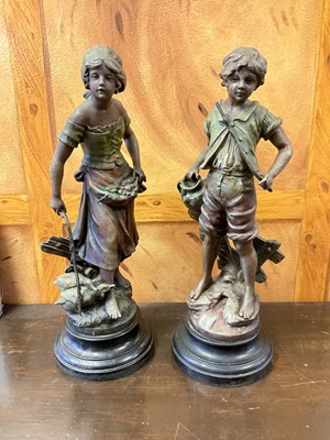 Lot 134 - Pair of early 20th century French spelter figures