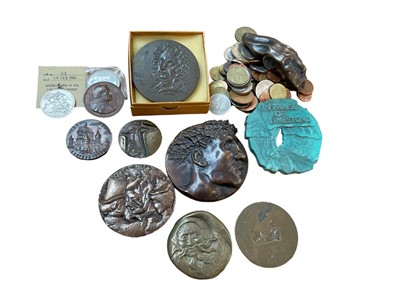 Lot 493 - World - Mixed AE Sculpture Medallions & coins (Qty)