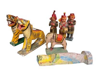 Lot 125 - Group of Indian painted wooden models