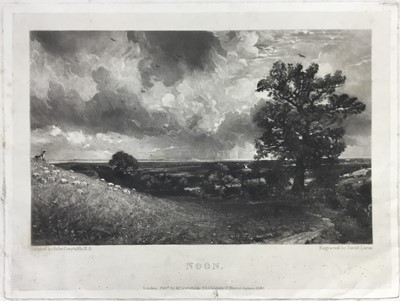 Lot 178 - David Lucas after John Constable RA., mezzotint "Noon", published by Mr Constable, Charlotte Street, London 1830, 27cm x 37cm overall, unframed
