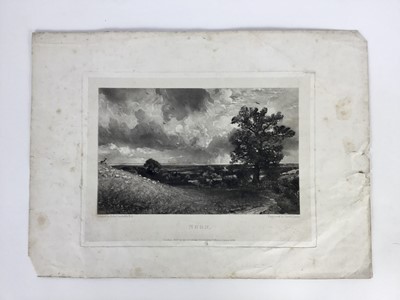 Lot 178 - David Lucas after John Constable RA., mezzotint "Noon", published by Mr Constable, Charlotte Street, London 1830, 27cm x 37cm overall, unframed