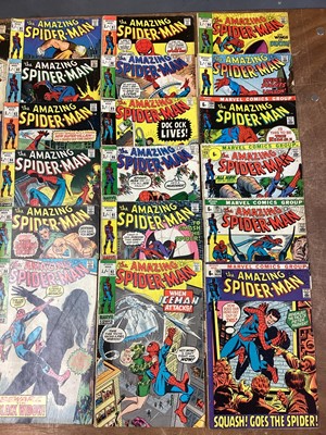 Lot 44 - Marvel Comics The Amazing Spider-Man, mostly 1970's and some 60's (English and American price variants). To include #73 - first apperance of Silvermane, #75 - iconic cover art by John Romita Sr, #8...