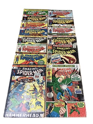 Lot 44 - Marvel Comics The Amazing Spider-Man, mostly 1970's and some 60's (English and American price variants). To include #73 - first apperance of Silvermane, #75 - iconic cover art by John Romita Sr, #8...