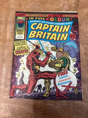 Lot 39 - Marvel Comics Captain Britain #1-39 (1976-1977) (No Free Gifts) Includes Origin and First appearance of Captain Britain and the first appearance of Betsy Braddock (Psylocke) in issue #8